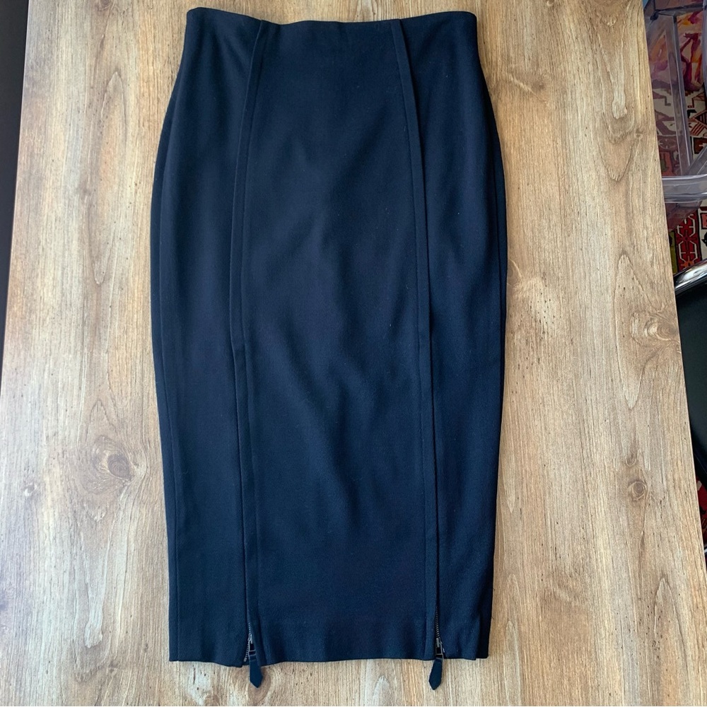 Annette Gortz Pencil Skirt 40 Medium Zipper Midi Black